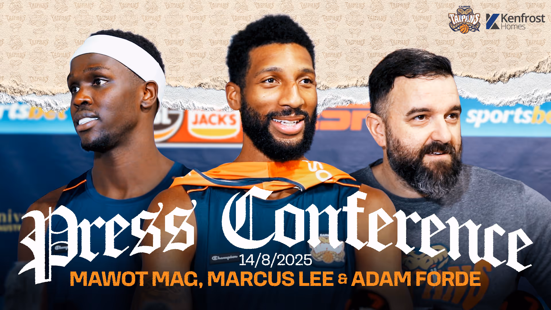 Press Conference - Mawot Mag, Marcus Lee & Adam Forde