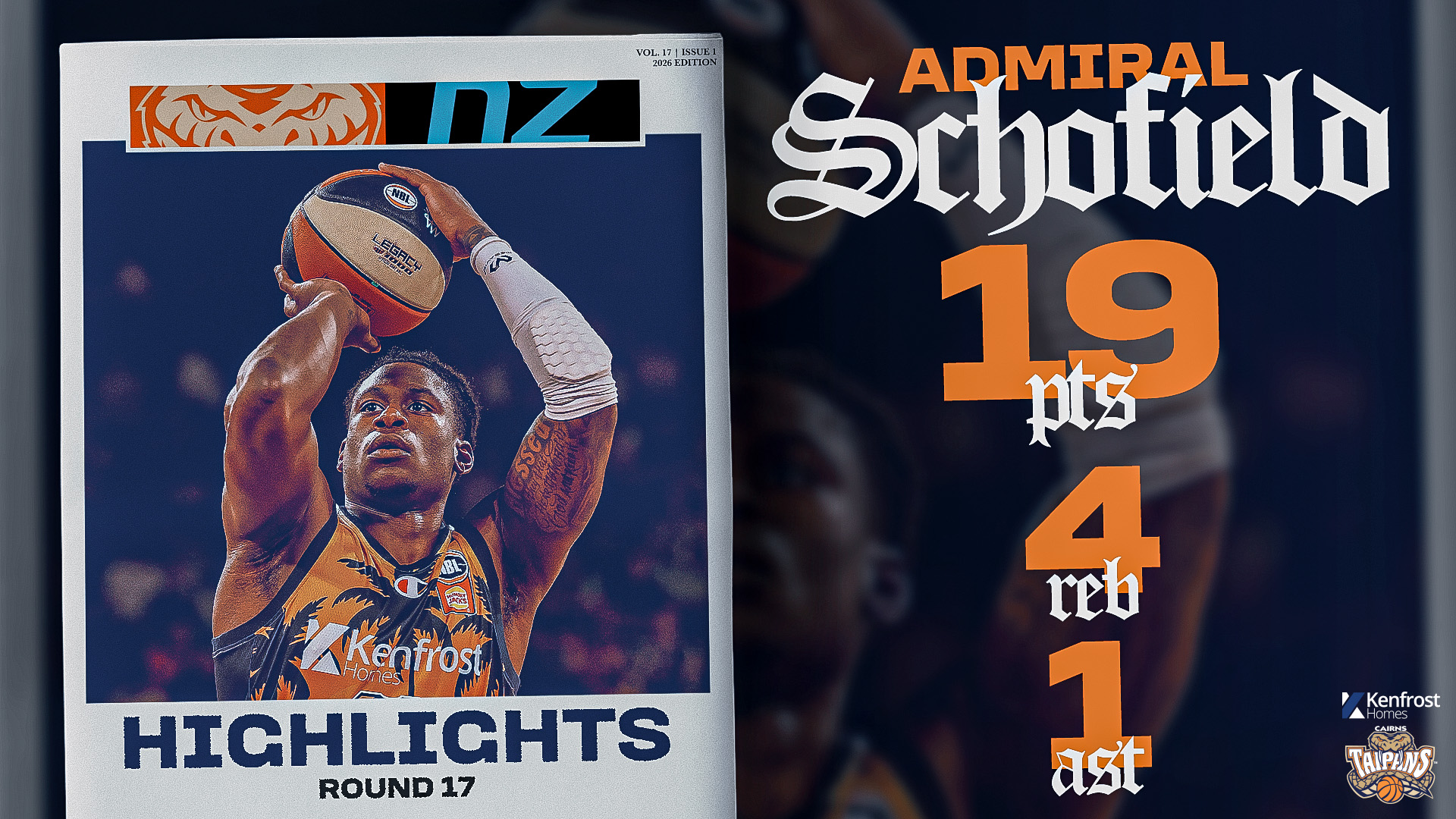 Admiral Schofield vs. New Zealand (Round 17, 2025/26)