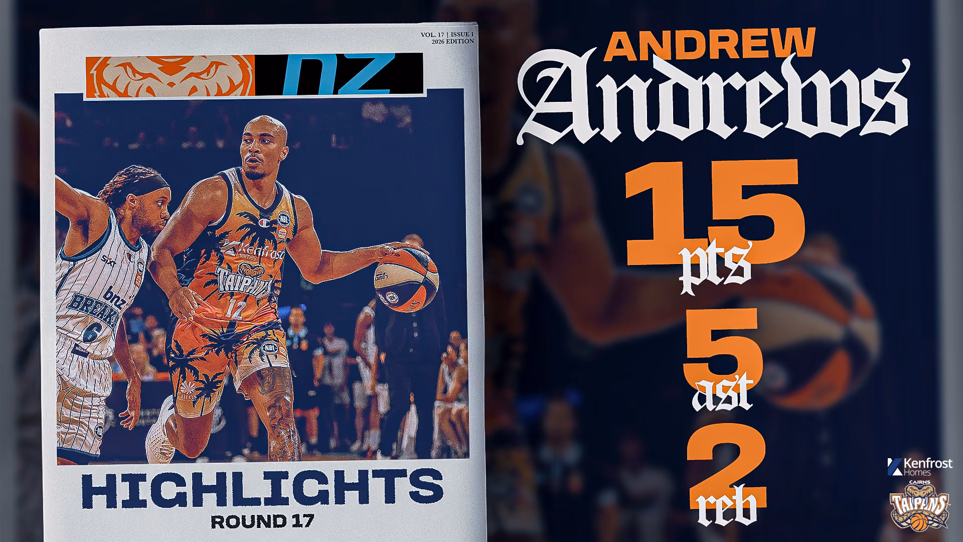 Andrew Andrews vs. New Zealand (Round 17, 2025/26)