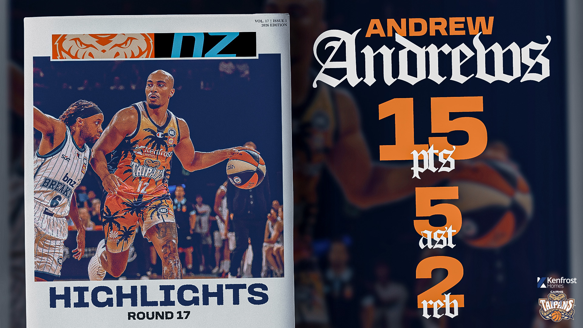 Andrew Andrews vs. New Zealand (Round 17, 2025/26)