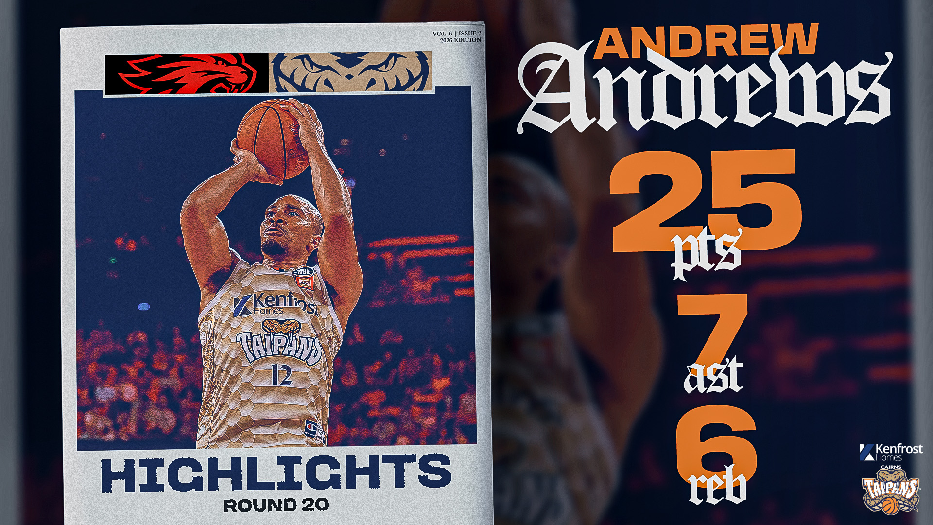 Andrew Andrews vs. Perth (Round 20, 2025/26)