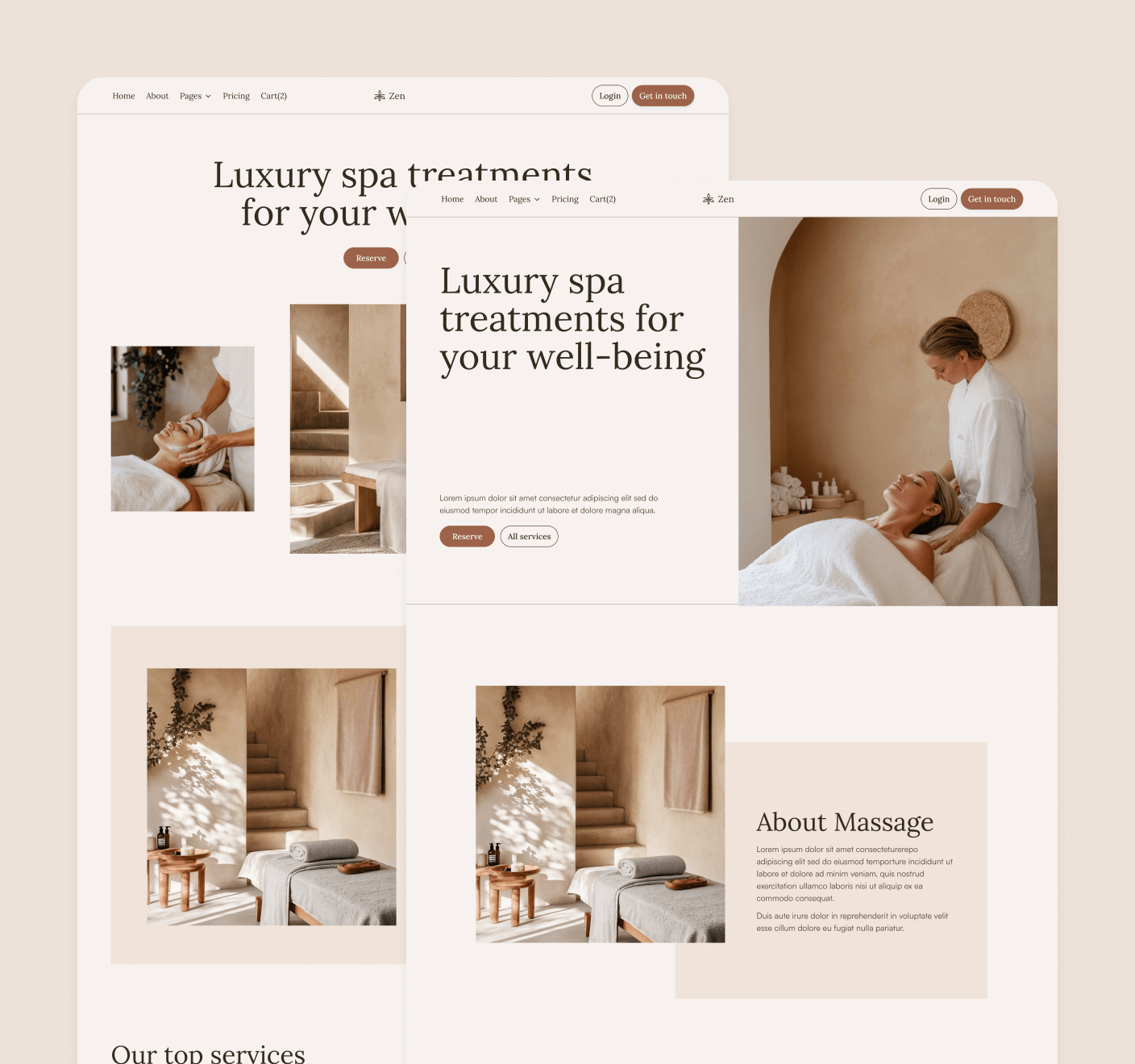Zen - 20+ Pages - Zen Spa Massage Webflow Template