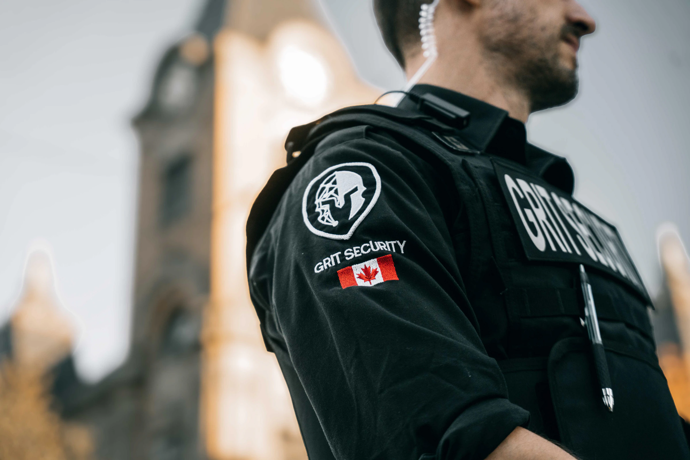 Grit Security officer protecting a commercial building security property