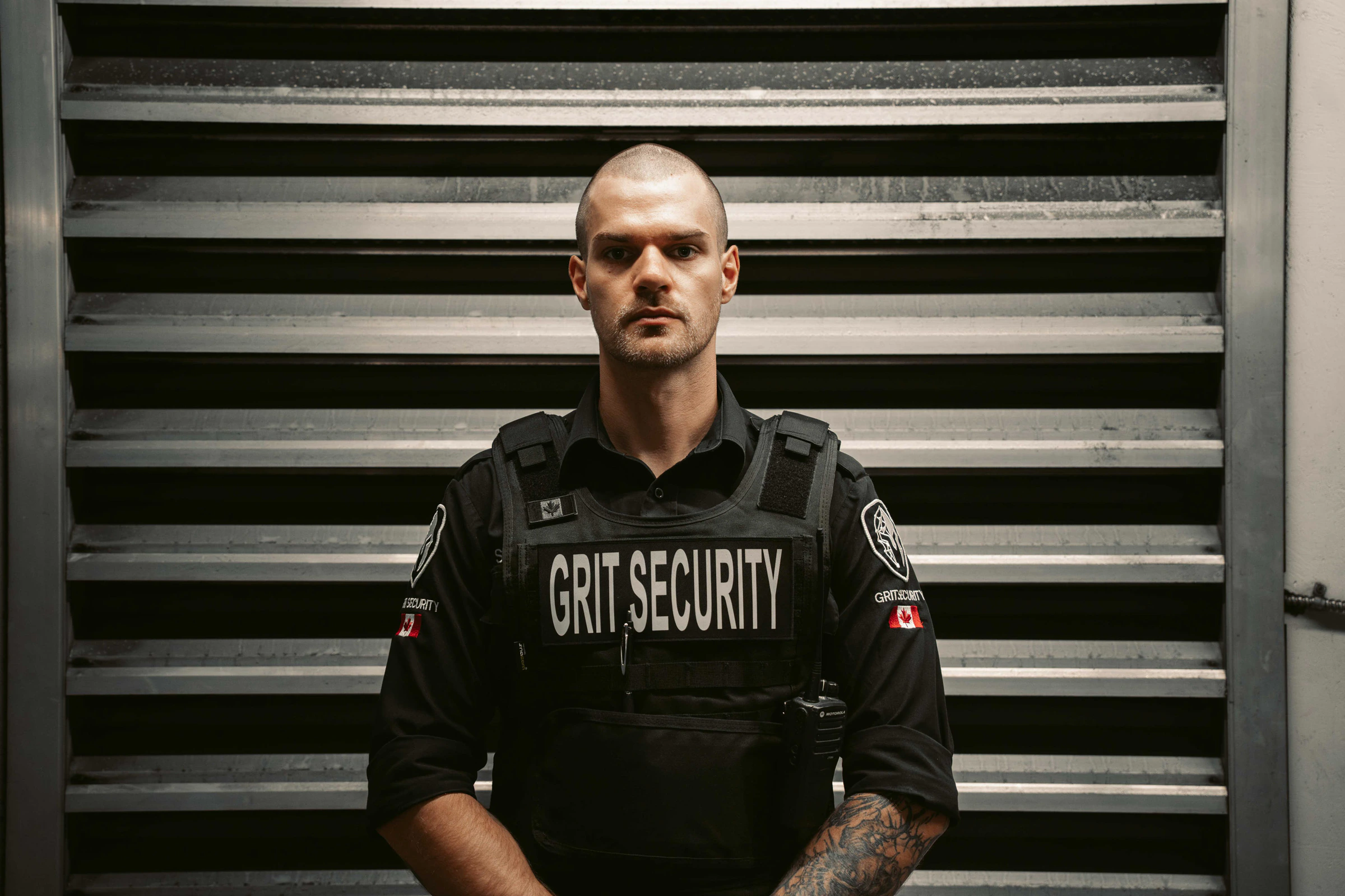 Grit Security officer protecting a factory security property