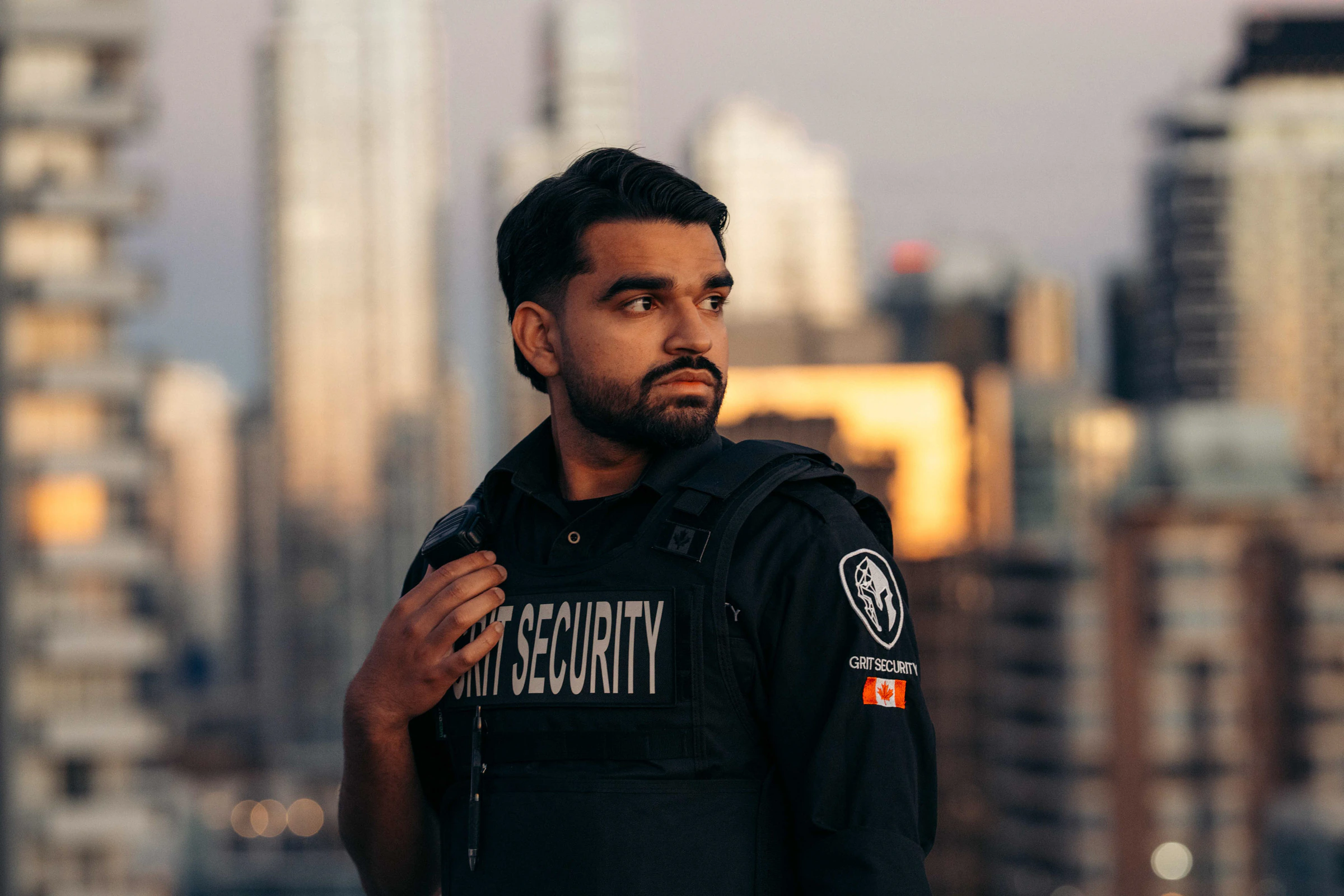 Grit Security officer protecting a residential high-rise property