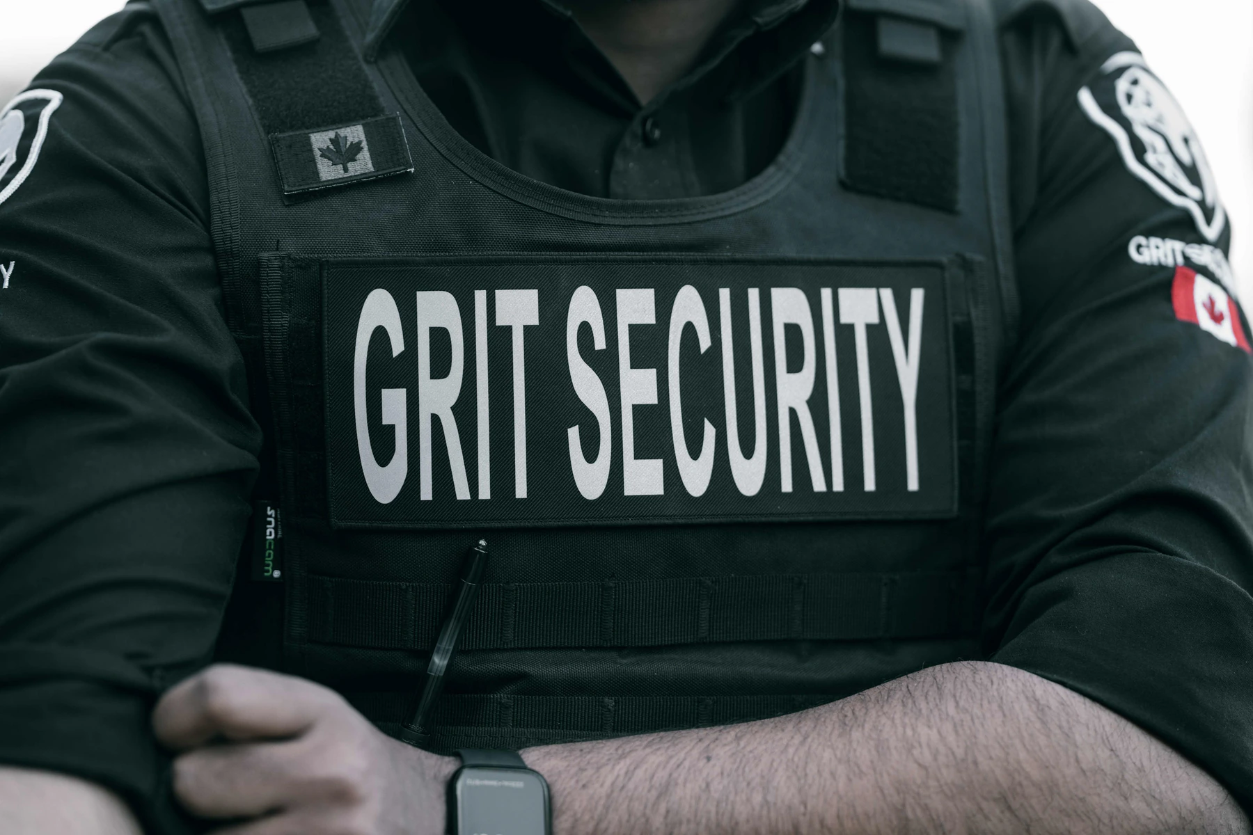 Security personnel supporting safety and access control for corporate security