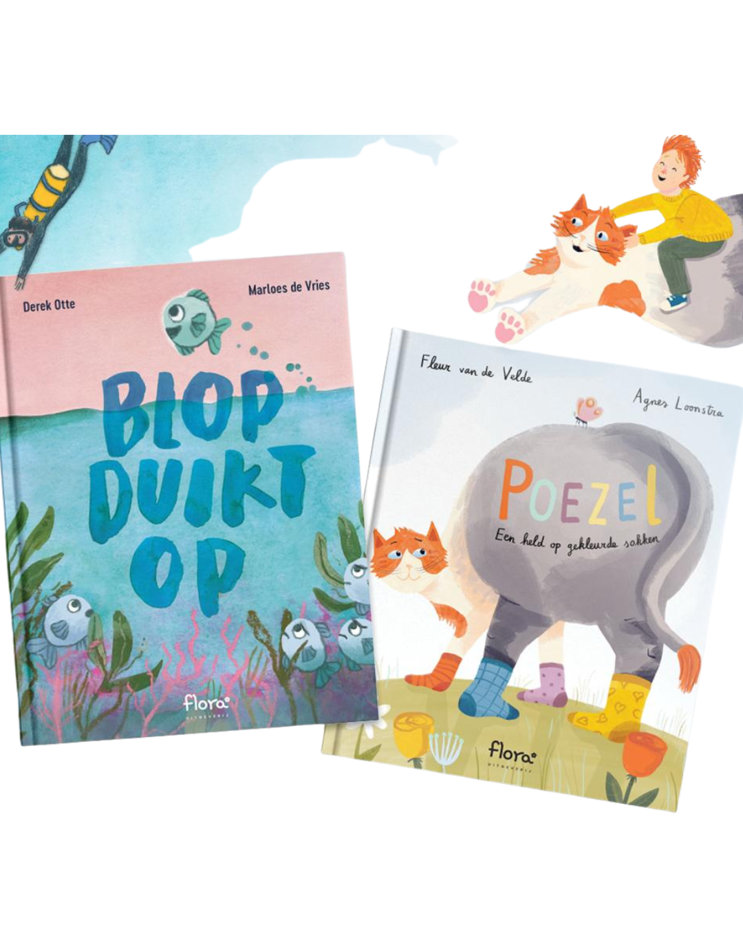 Bundel prentenboeken Poezel en Blop duikt op