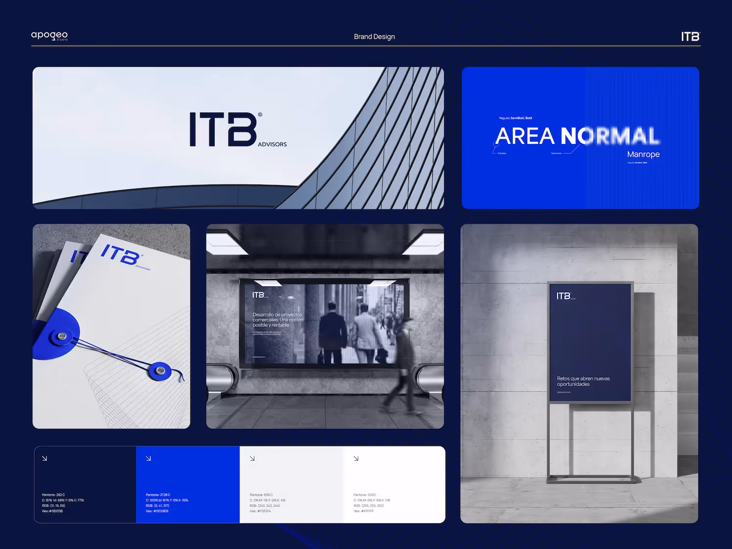 ITB Advisors brand identity - Typography, colors, mockups