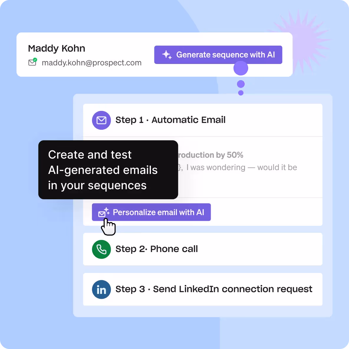Apollo AI Feature of contact a prospect automation