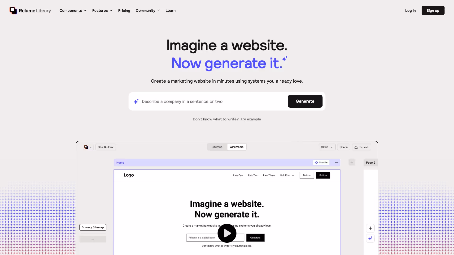 Relume AI - Generate sitemaps and wireframes with a prompt