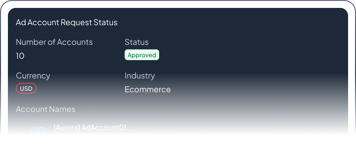Agency Ad Account Request Status