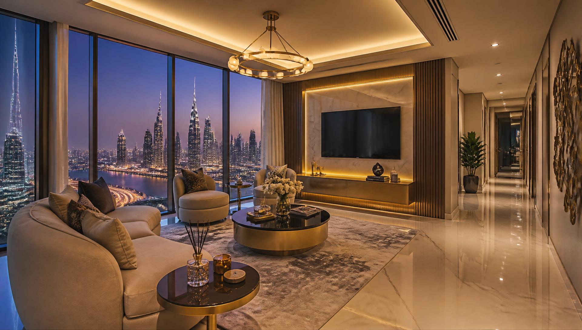 Luxury renovated apartment interior in Downtown Dubai, Dubai