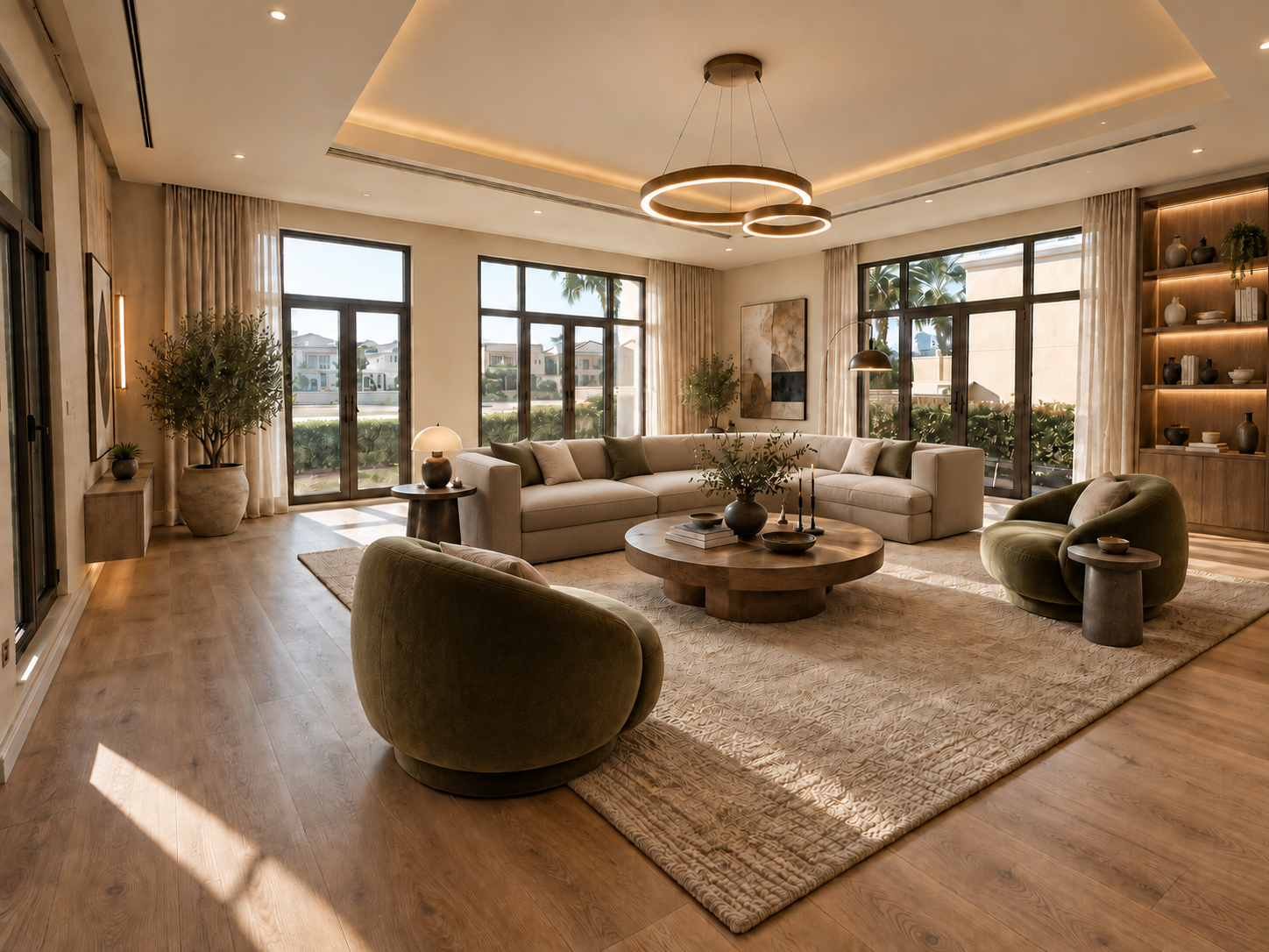 Villa living room before renovation in Palm Jumeirah