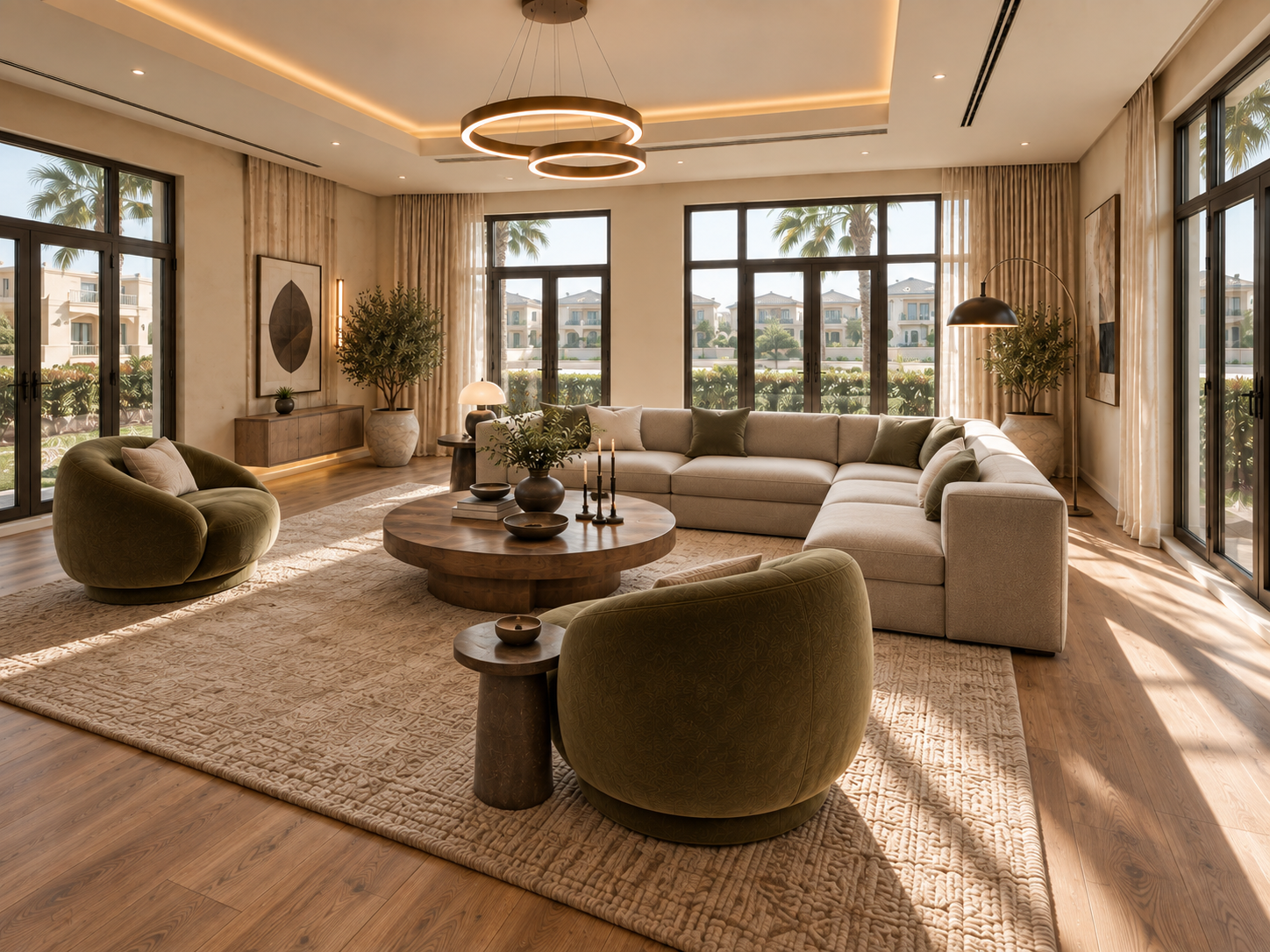 Villa living room after renovation by LuxRenov8 in Palm Jumeirah
