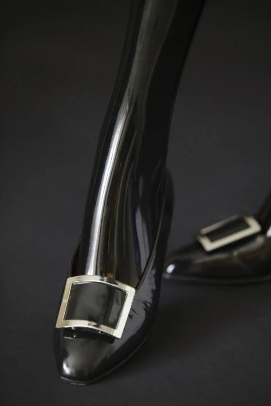 "Pilgrim Shoe" made by Roger Vivier, based on a design by Yves Saint Laurent in Autumn/Winter 1965 Haute Couture collection