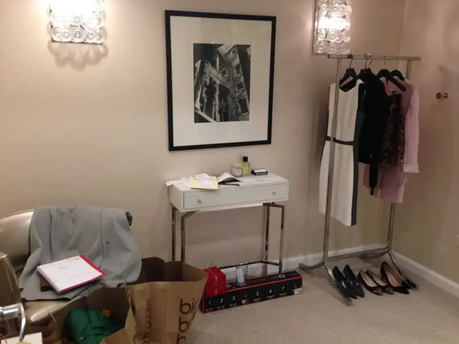 A fitting room in Bloomingdale's "At Your Service" department where personal shopper work with their clients A fitting room in Bloomingdale's "At Your Service" department where personal shopper work with their clients