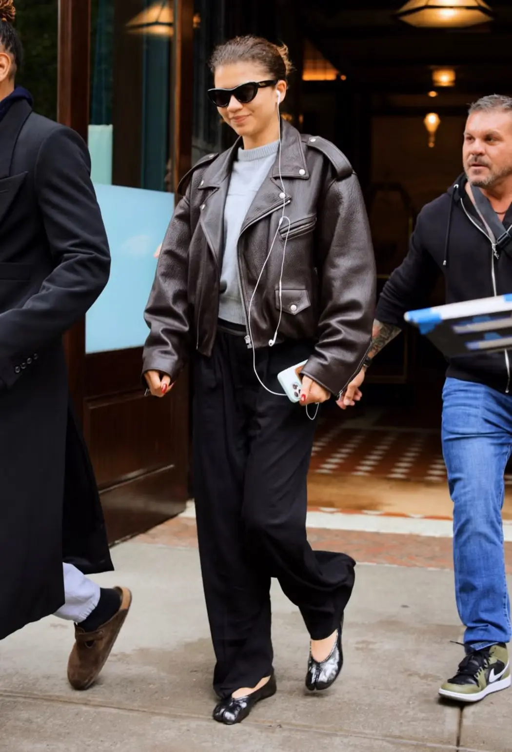 Zendaya in black Maison Margiela Tabi ballet flats Zendaya in black Maison Margiela Tabi ballet flats