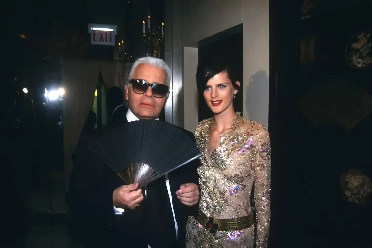 Lagerfeld and Tennant in 1996