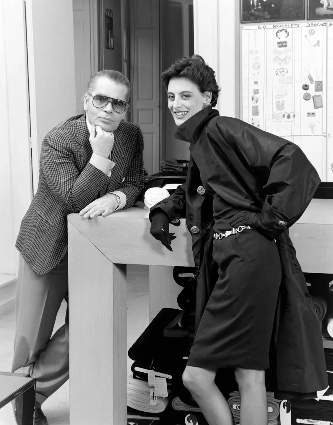 Lagerfeld and De la Fressange in 1986