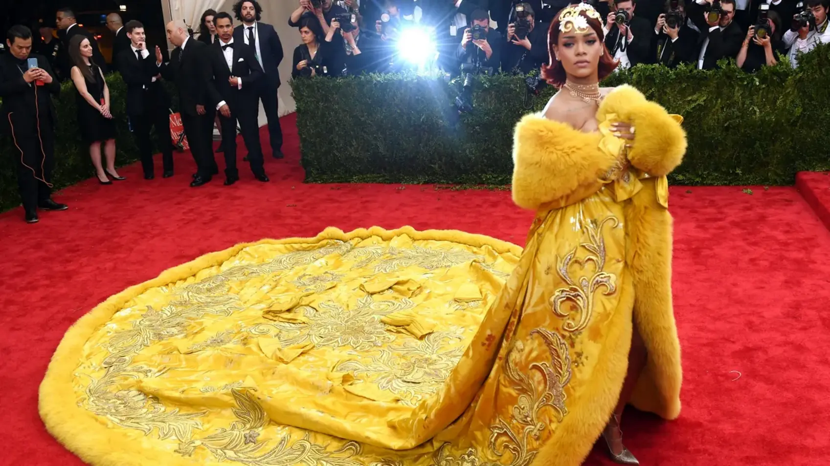Rihanna's iconic Met Gala 2015 Gown by designer Guo Pei