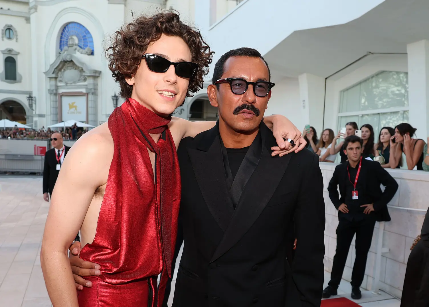 Timothée Chalamet and Haider Ackermann at Venice Film Festival 2022