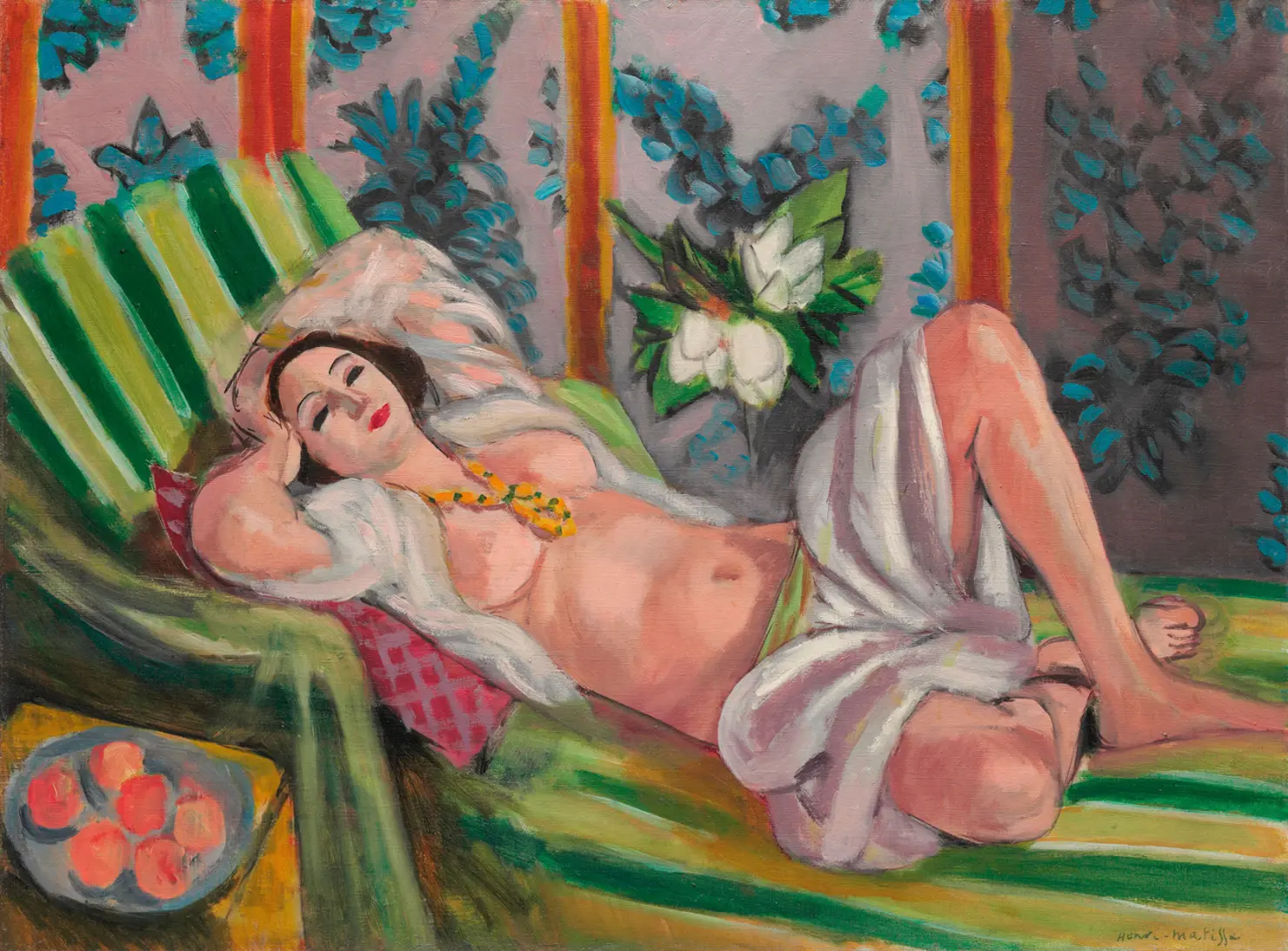 'Odalisque aux magnolias', oil on canvas