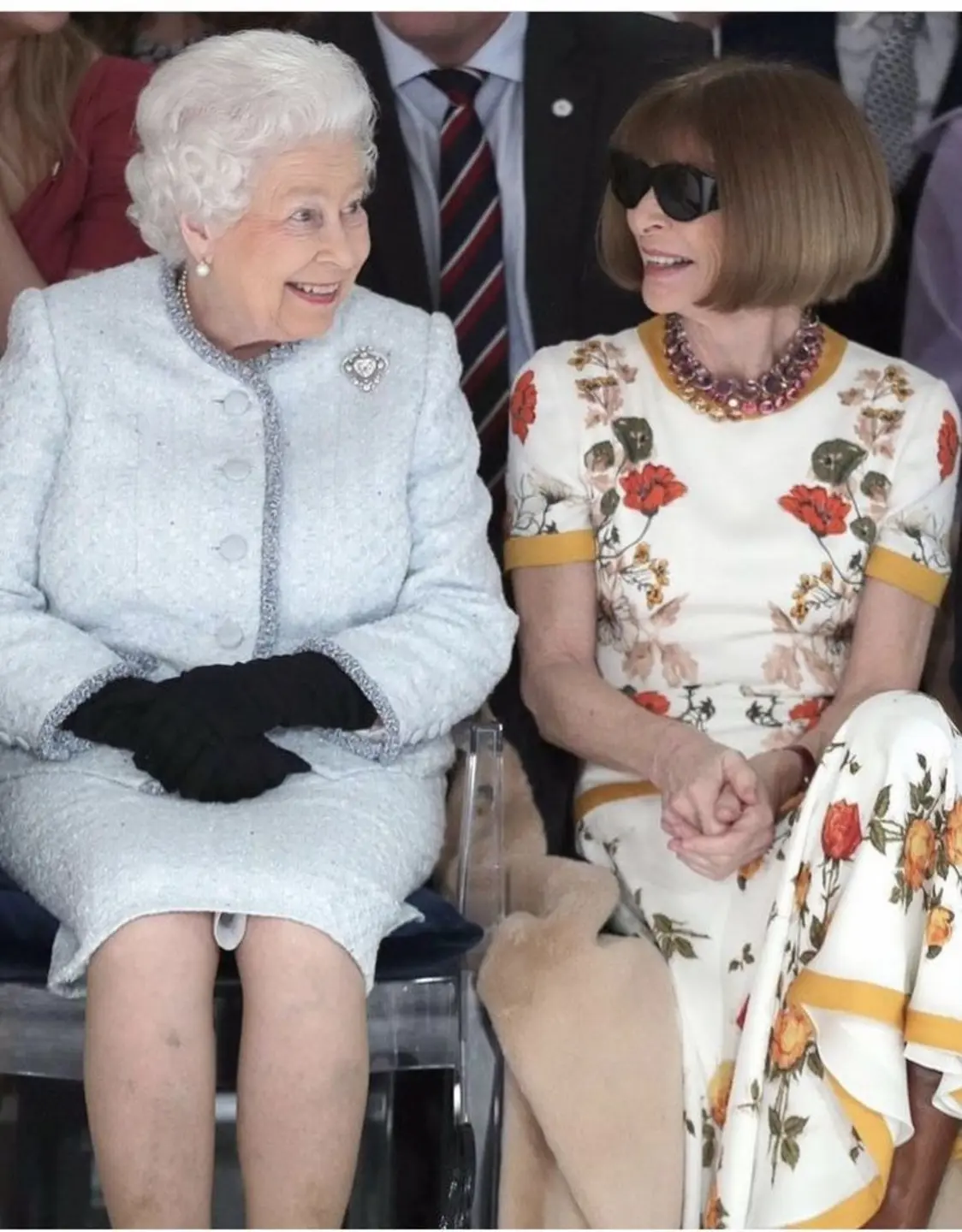 Queen Elizabeth II Made Her Runway Front-Row Debut 