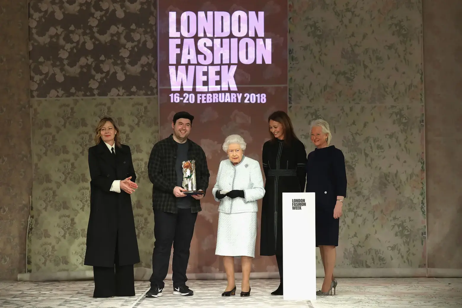 The Queen personally presented Richard Quinn with the inaugural Queen Elizabeth II Award for British Design The Queen personally presented Richard Quinn with the inaugural Queen Elizabeth II Award for British Design