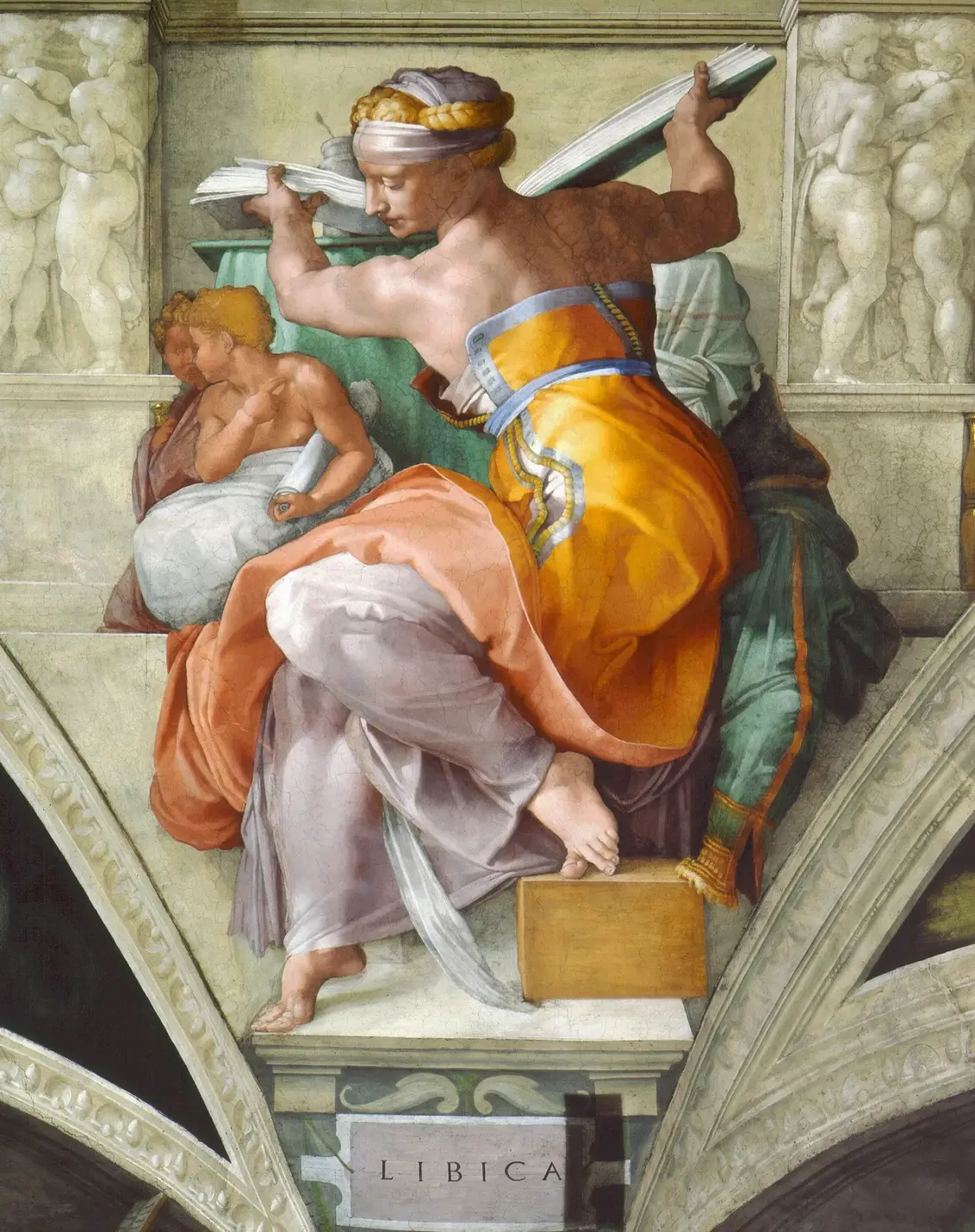 The Libyan Sibyl on the ceiling of the Sistine Chapel The Libyan Sibyl on the ceiling of the Sistine Chapel