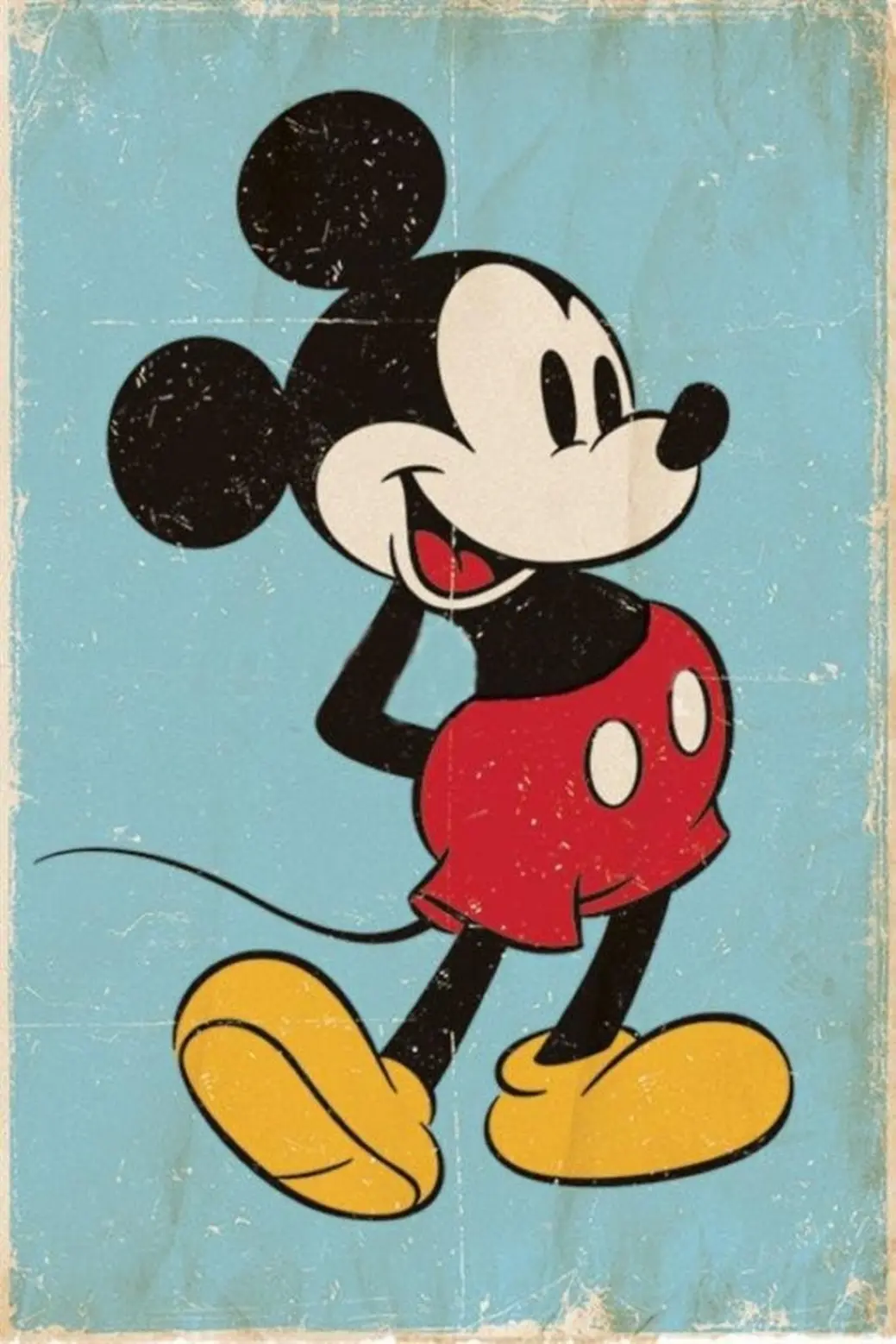 Classic vintage-style artwork of Mickey Mouse Classic vintage-style artwork of Mickey Mouse