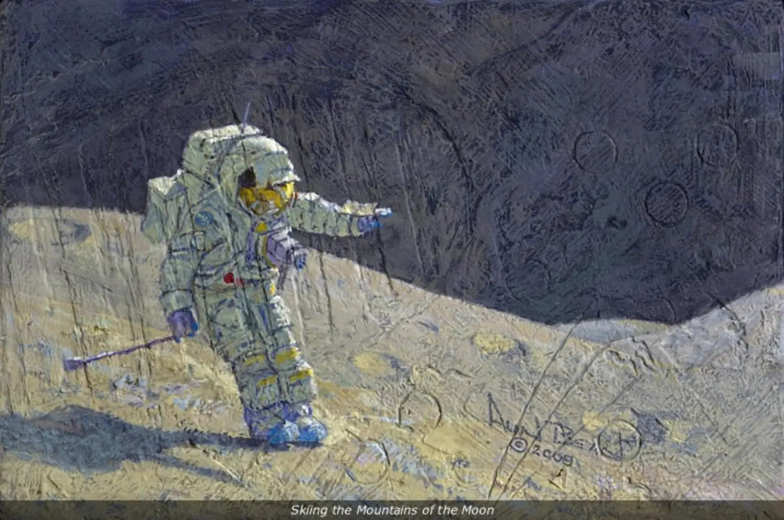 "Skiing the Mountains of the Moon", Alan Bean "Skiing the Mountains of the Moon", Alan Bean