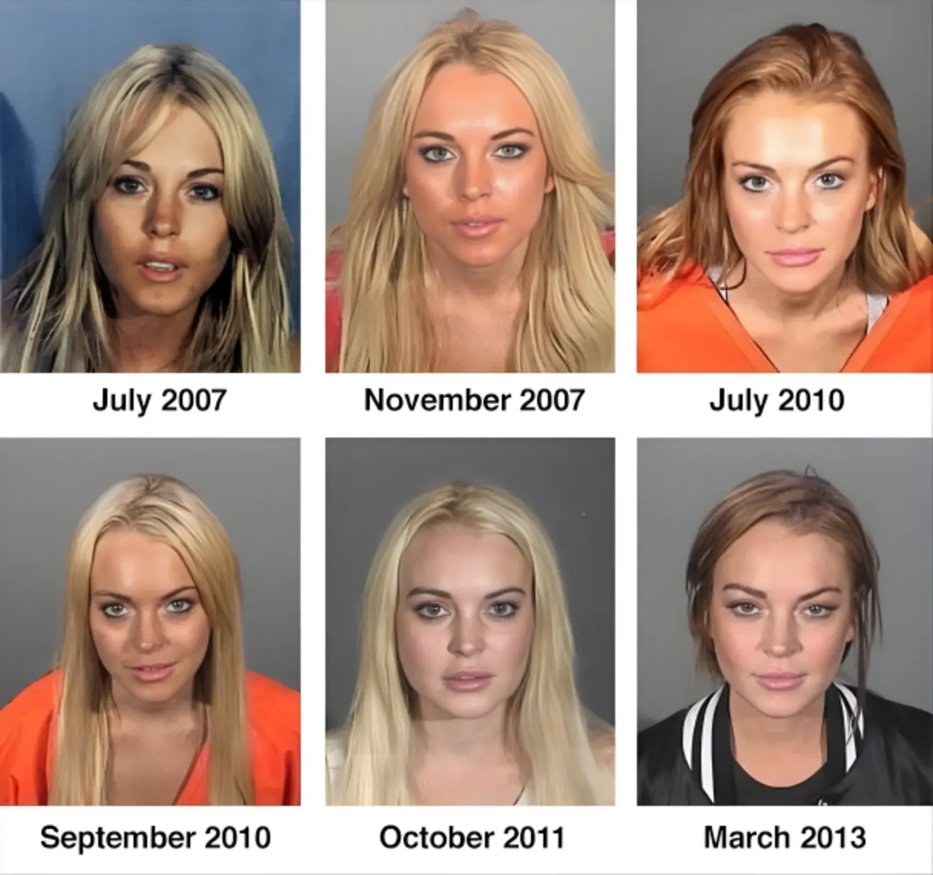 Lindsey Lohan's mugshots through years Lindsey Lohan's mugshots through years