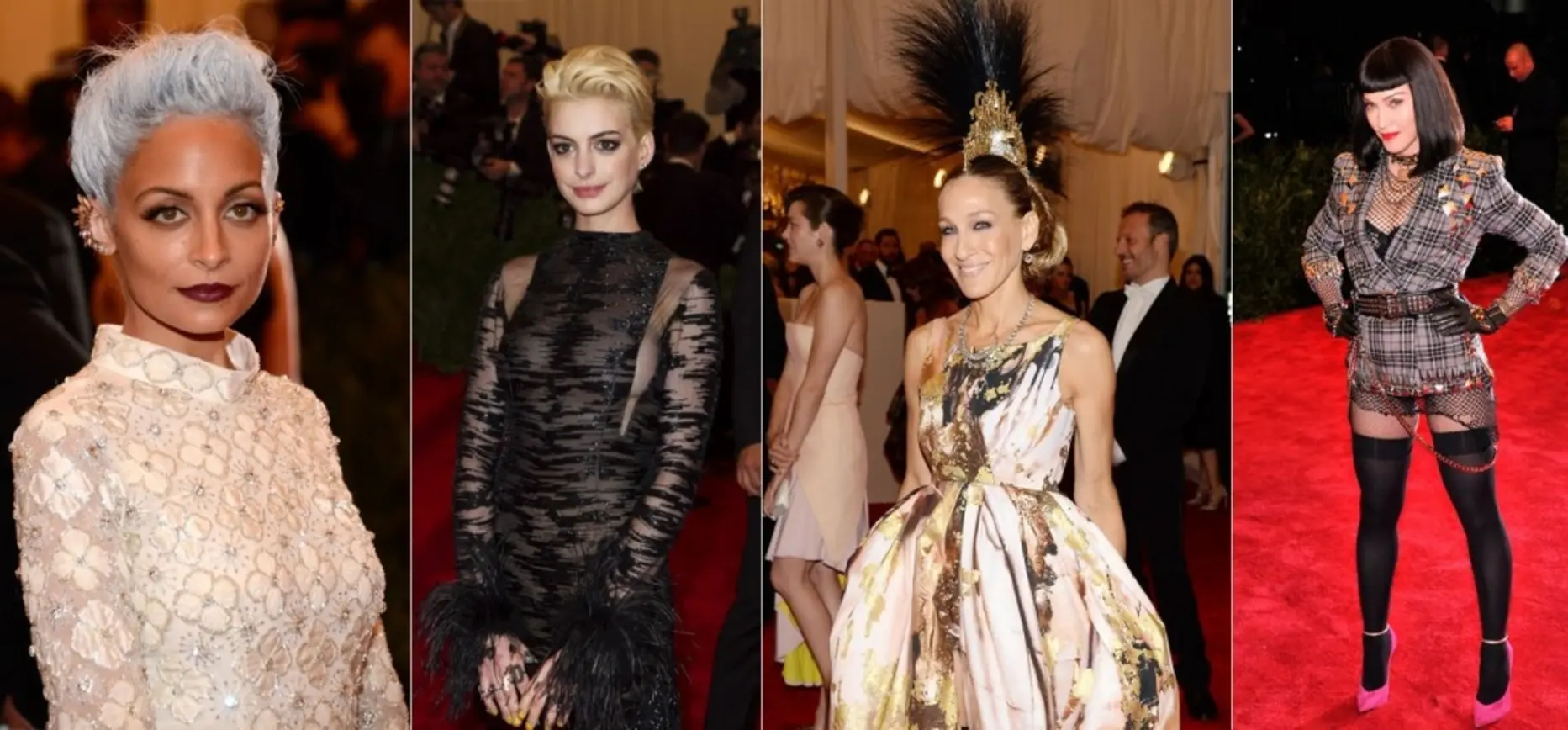 Nicole Richie, Anne Hathaway, Sarah Jessica Parker, and Madonna at the Met Gala 2013 Nicole Richie, Anne Hathaway, Sarah Jessica Parker, and Madonna at the Met Gala 2013