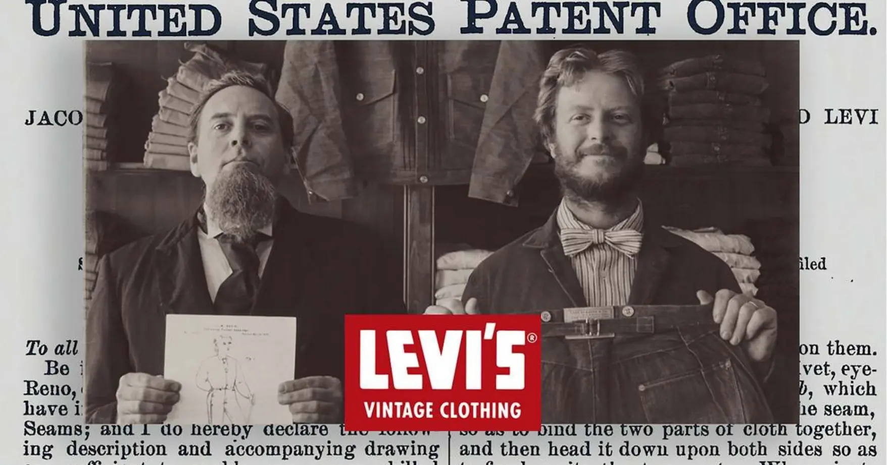Levi Strauss and Jacob Davis patented their copper-riveted work pants