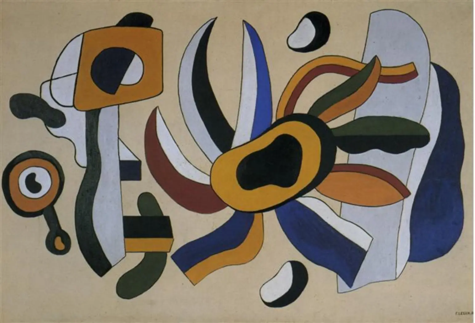 This artwork, The Polychrome Fleur, was painted or designed by Fernand Léger in the year 1936