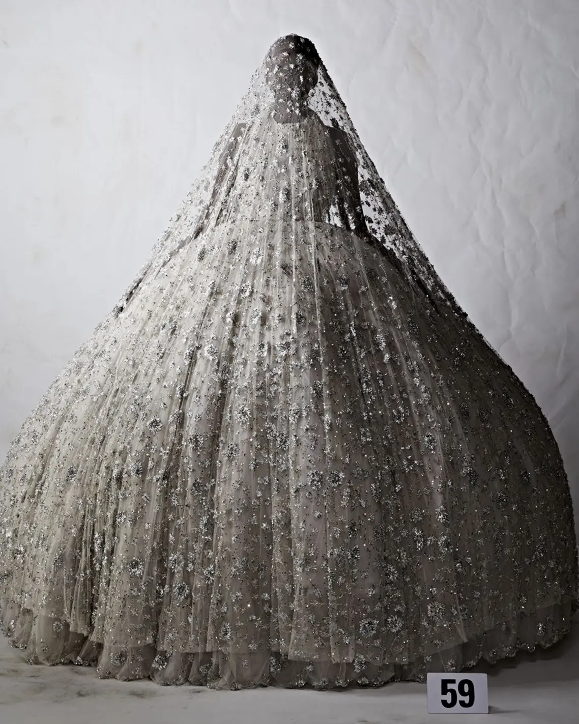 This wedding dress was an ensemble showcased in Balenciaga's 51st Haute Couture Collection