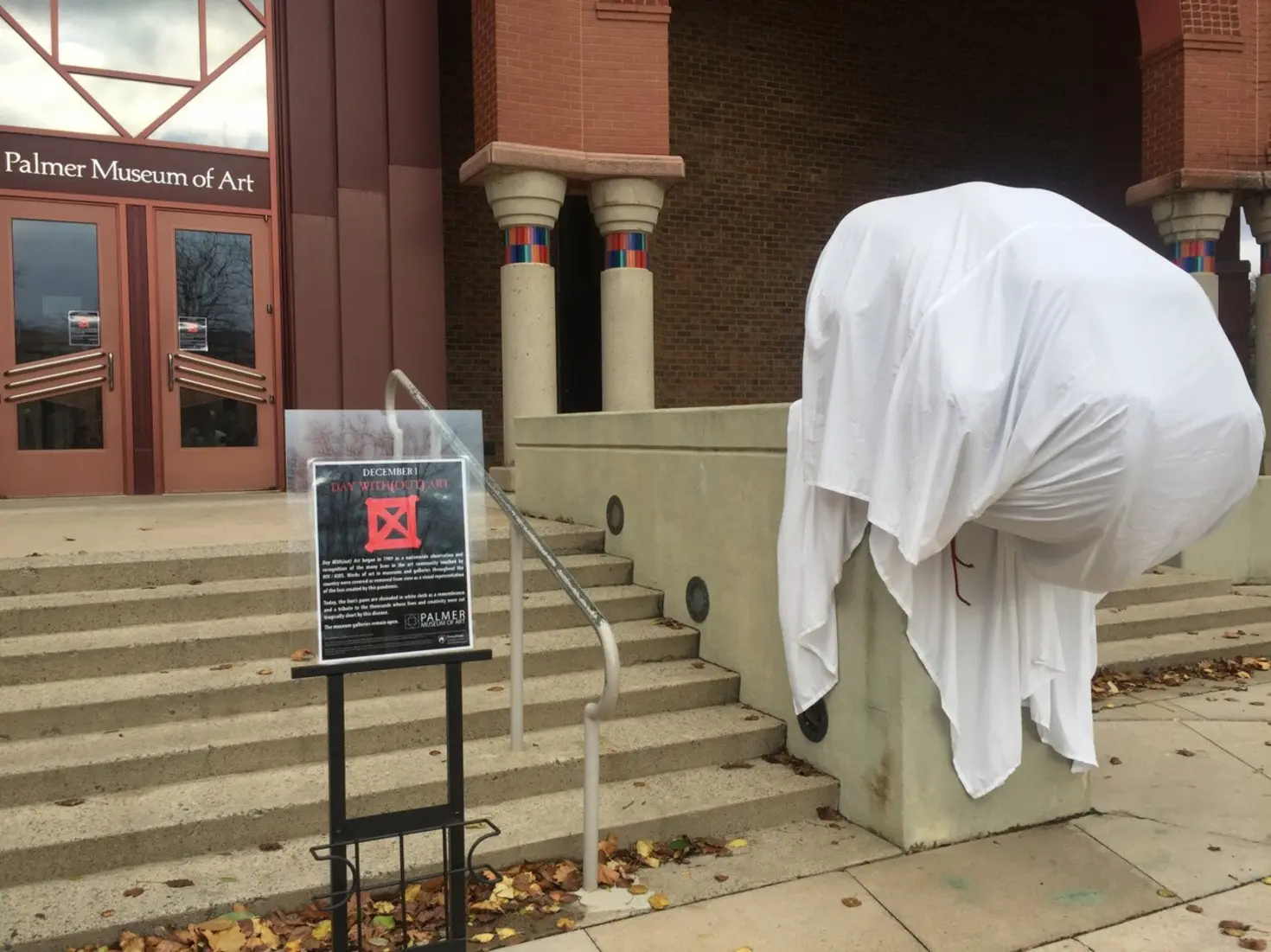 Palmer Museum Of Art Covers Bronze Paws In Observance Of World AIDS Day Palmer Museum Of Art Covers Bronze Paws