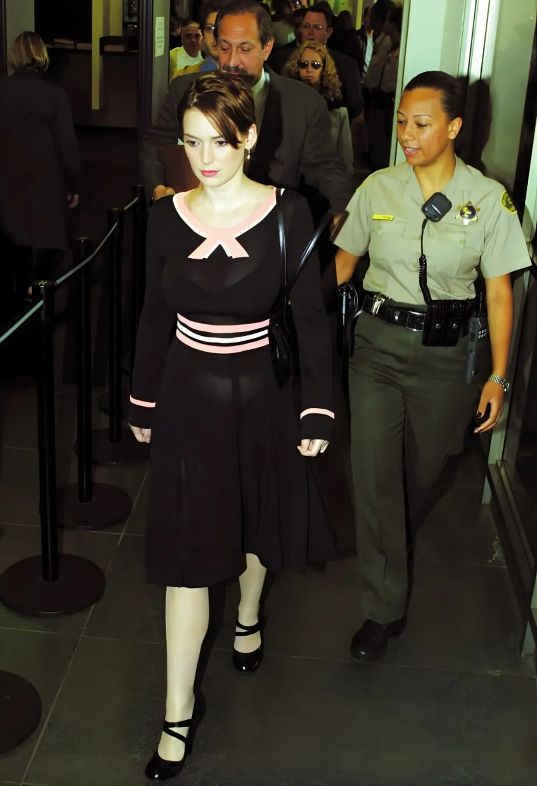 Winona Ryder at court wearing Marc Jacobs Spring 2001 dress Winona Ryder at court wearing Marc Jacobs Spring 2001 dress