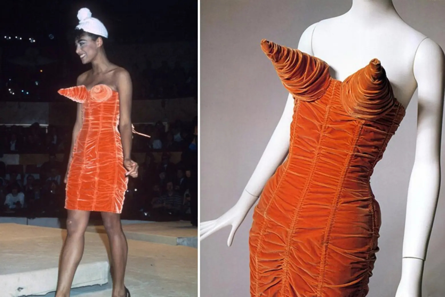 Jean Paul Gaultier’s cone bra on the runway, 1984 Jean Paul Gaultier’s cone bra on the runway, 1984