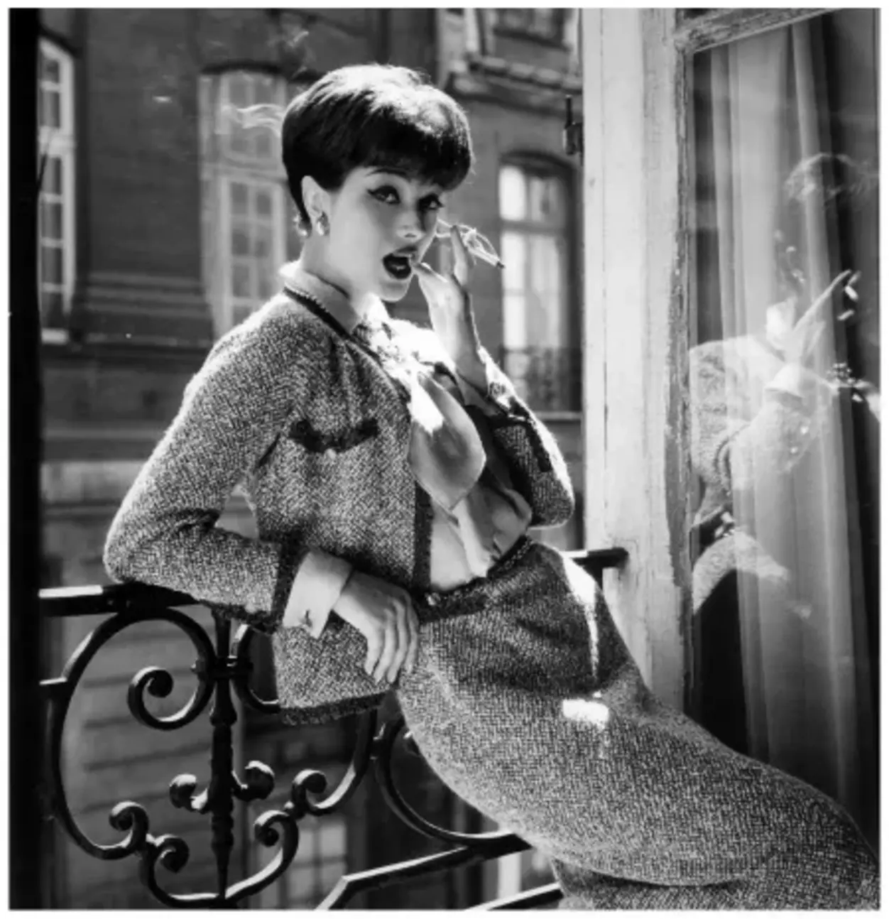 Marie-Hélène Arnaud in Chanel Tweed Suit, 1958 Marie-Hélène Arnaud in Chanel Tweed Suit, 1958