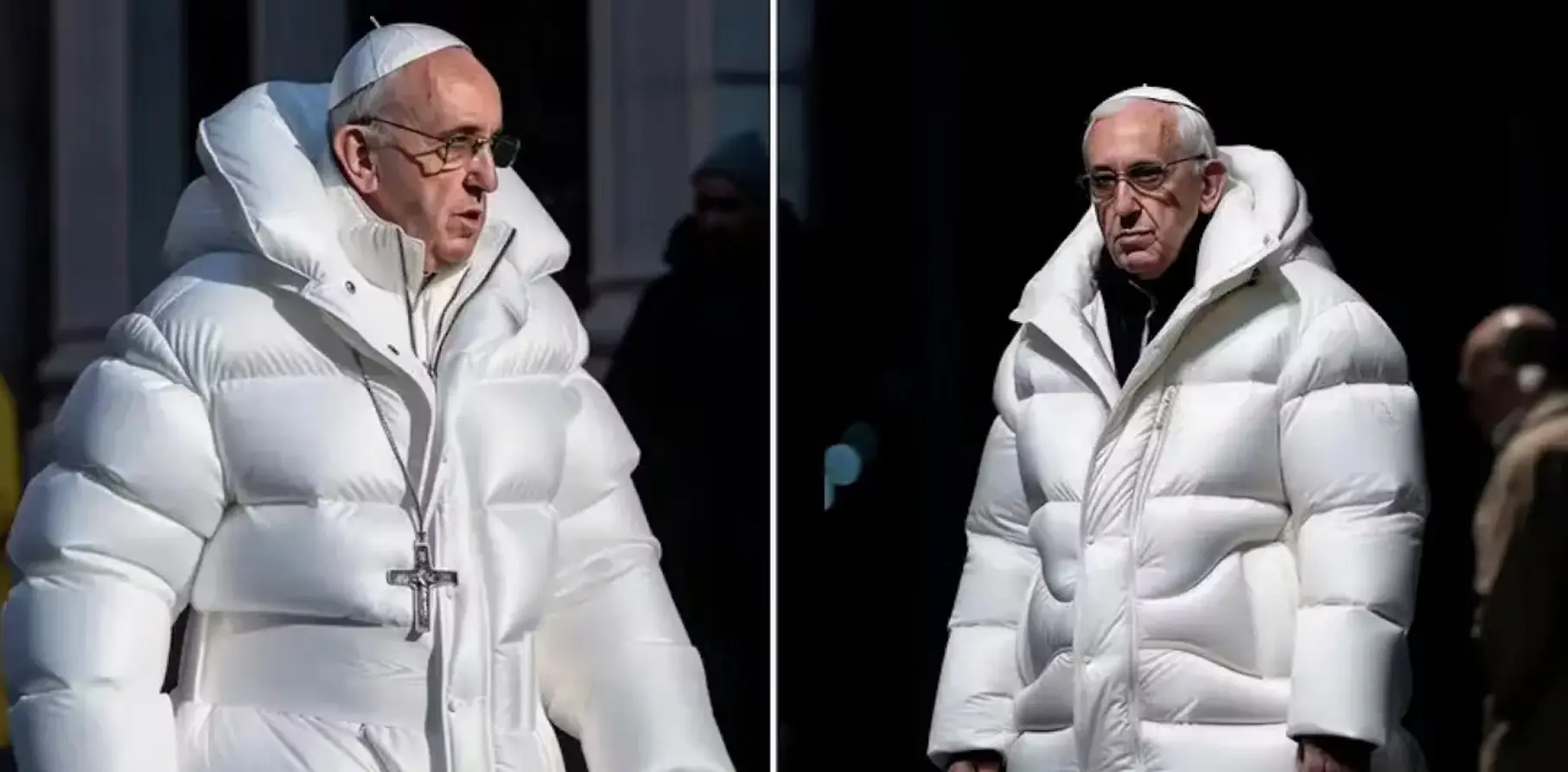 AI-generated image of Pope Francis in a white Balenciaga