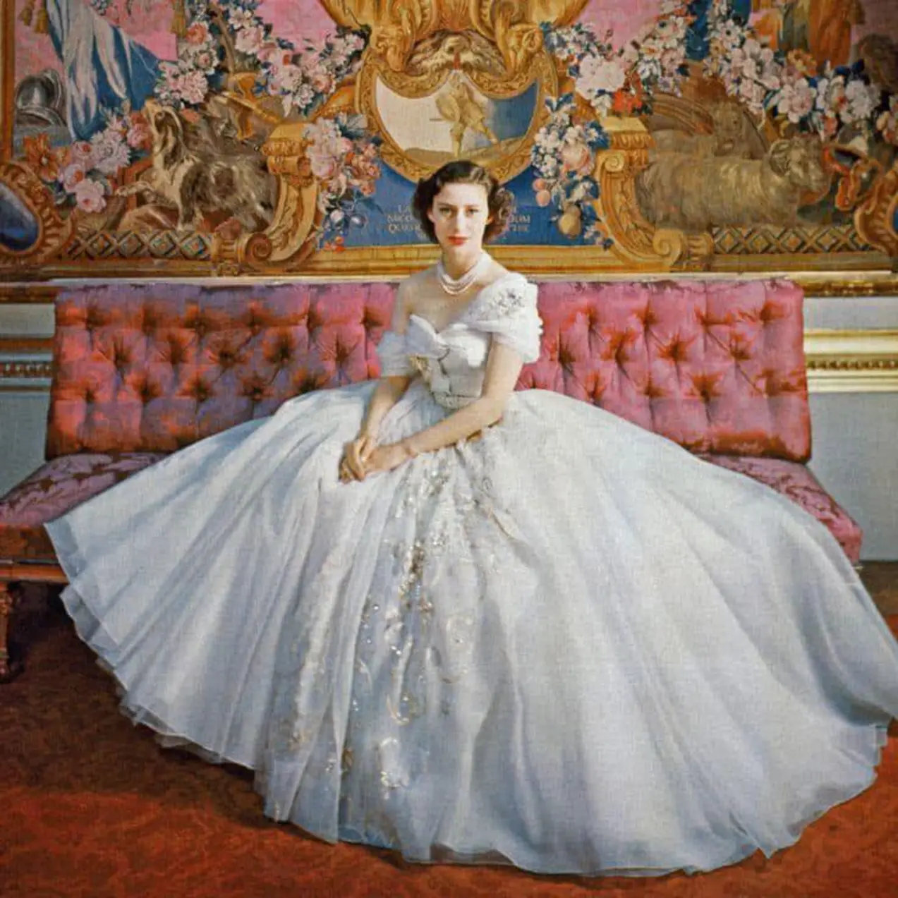 The photograph capturing Princess Margaret (1930-2002) in a couture Dior gown for her 21st birthday in 1951 became one of the most iconic and frequently remembered royal images of the twentieth century
