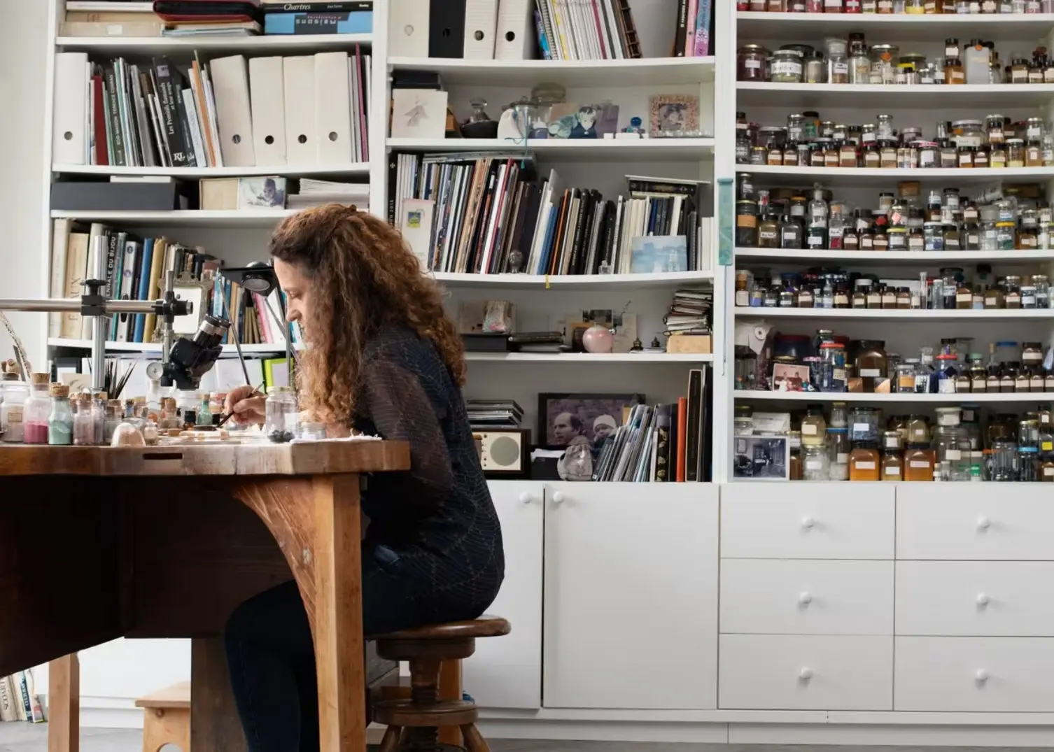 Anita Porchet at work in her studio near Geneva Anita Porchet at work in her studio near Geneva