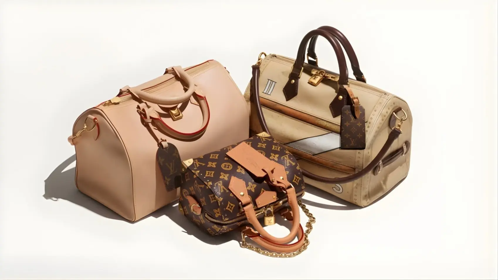 Louis Vuitton Monogram anniversary capsule including Monogram Origine, VVN leather, and the Time Trunk