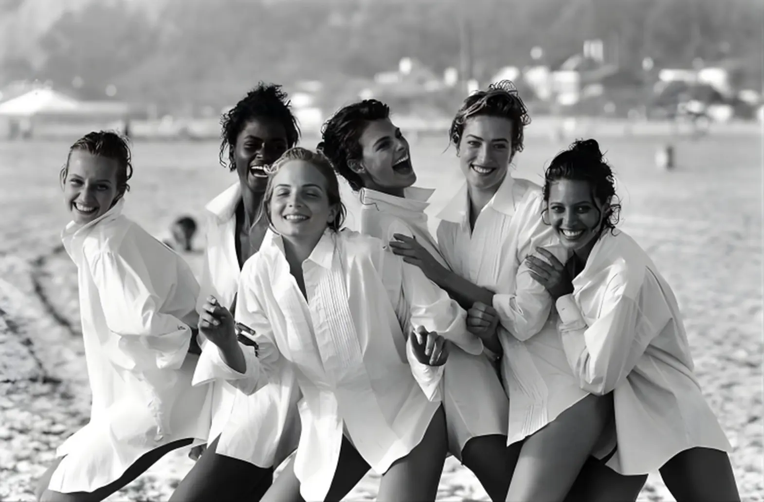 Peter Lindbergh shot 6 models with white shirts, with no make up
