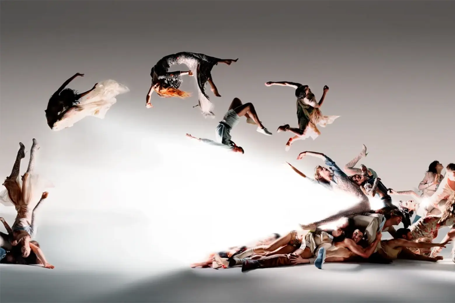 "Blade of Light", a collaboration between photographer Nick Knight, designer Alexander McQueen, and choreographer Michael Clark.