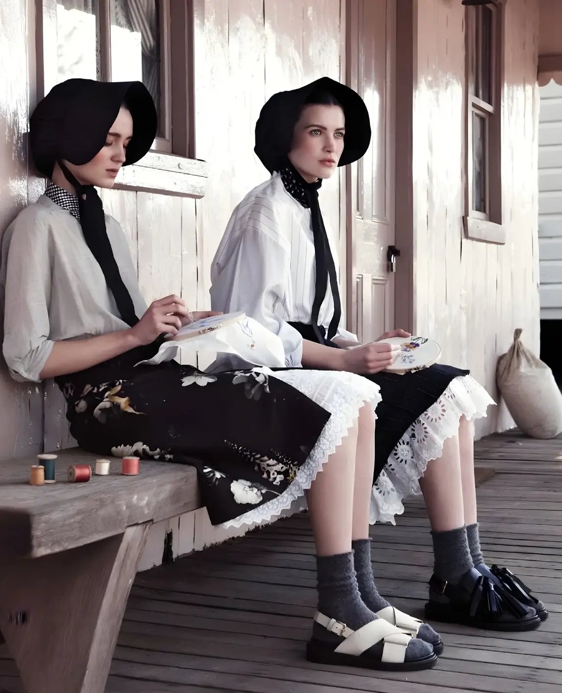 Amish style Tori Trigg, and Chanel Tsotras for Marie Claire Australia October 2013