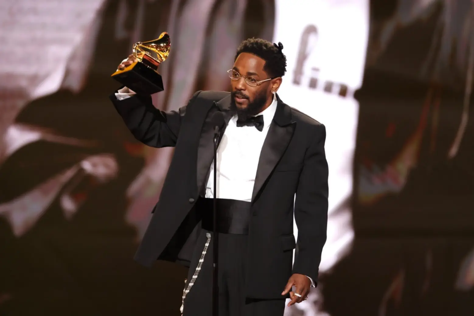 Kendrick Lamar dominated the rap categories, he received his award with SZA for Luther, presented by Cher The 68th Annual Grammy Awards 4