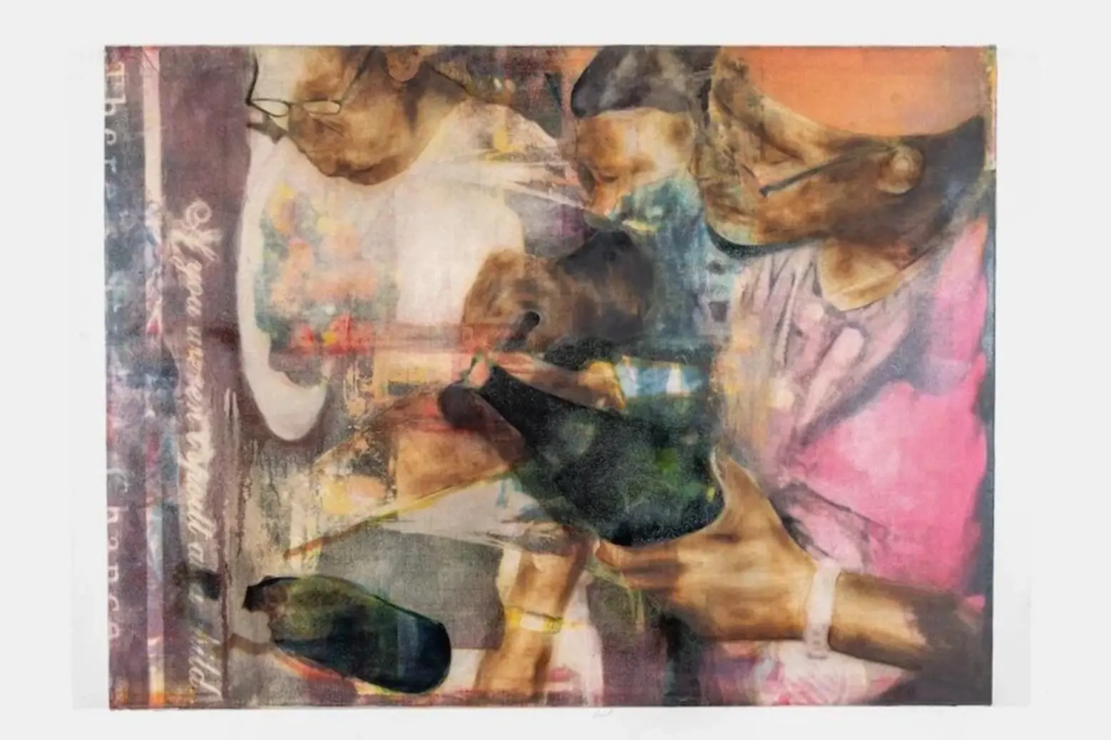 Africanus Okokon, Puce Moment, 2025. Burn marks, oil, silkscreen ink on canvas stretched over panel, 76.2 x 101.6 Frieze Los Angeles 2026