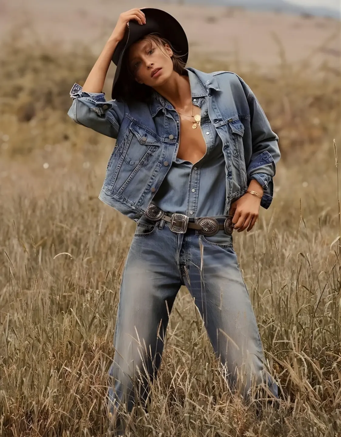 Alexandra Agoston for Elle France, March 2022 Cowboy Style5